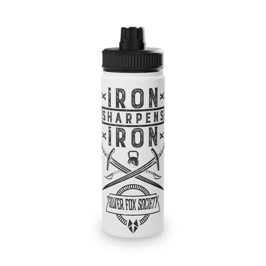 Iron Sharpens Iron Stainless Steel Water Bottle, Sports Lid