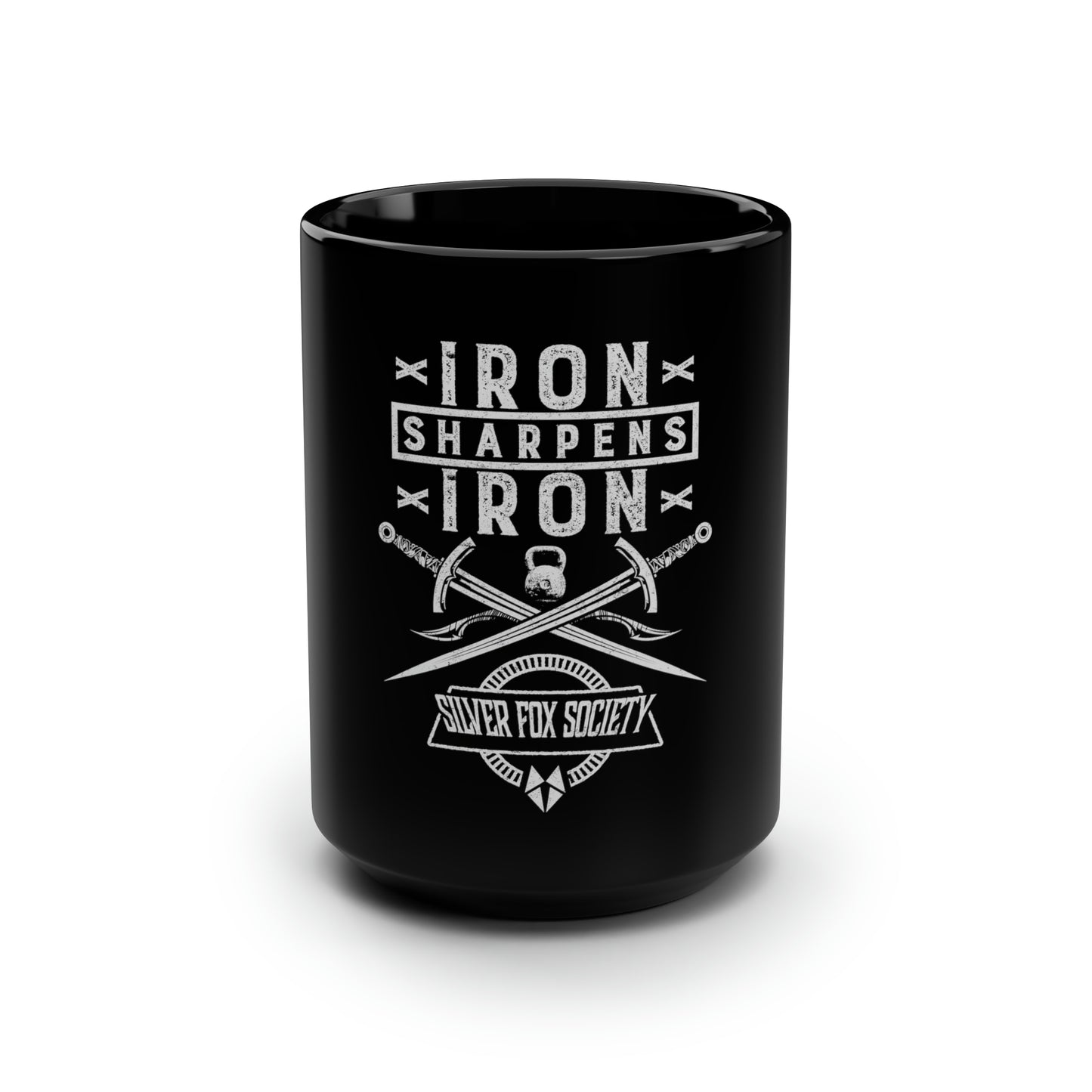 Iron Sharpens Iron, Black Mug, 15oz